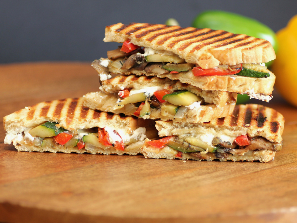Mushroom and Tomato Sandwich
